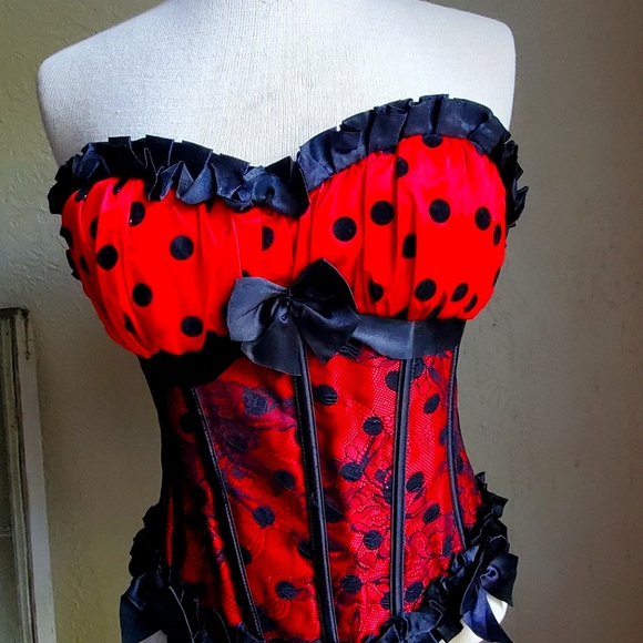 Red Hot Polka-dot Corset - Picture 1 of 3